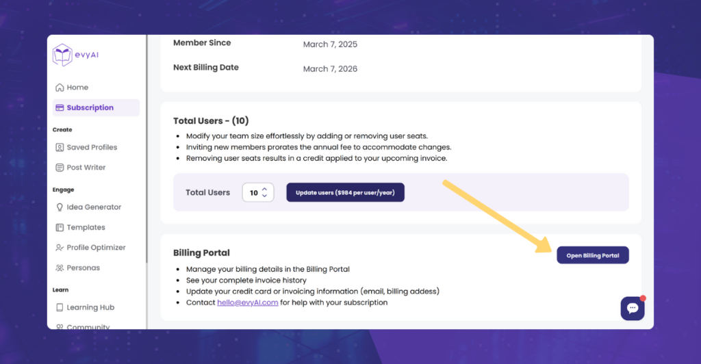 How to update your billing information - Image 3