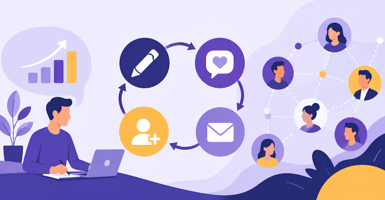 5 Conversations a Day The Post-Engage-Message-Connect Loop That Compounds in 30 Days - Header